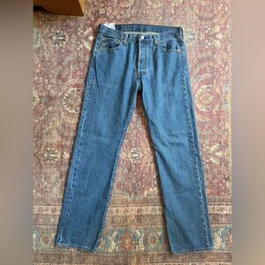 Levi’s 501 34x34 Classic Straight Blue Men's Jeans 100% Cotton Button Fly